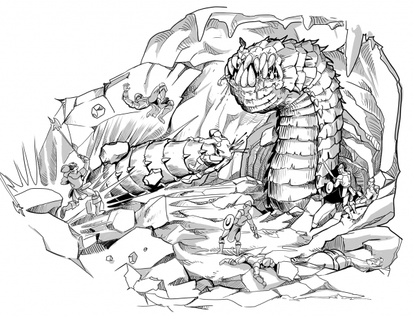 DnD Purpleworm coloring page image