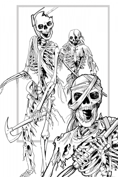 DnD Skelleton coloring page image