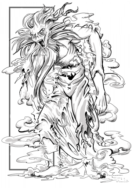 DnD Spectre coloring page image