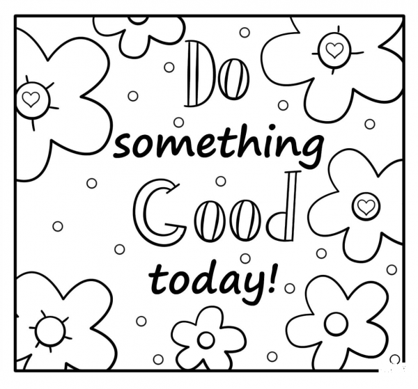Do Something Good Today – Encouraging Note coloring page image