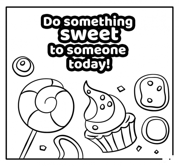 Do Something Sweet to Someone Today – Encouraging New Year Note coloring page image