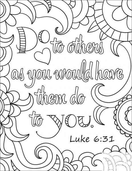 Do to Others as You Would Have Them Do to You coloring page image