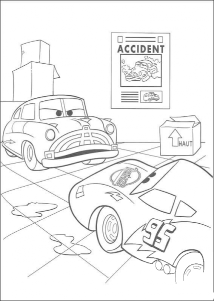 Doc Hudson is angry coloring page image