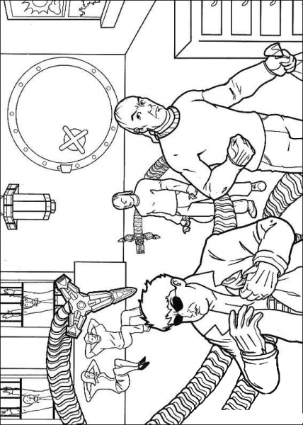 Doctor Octopus entered the bank coloring page image
