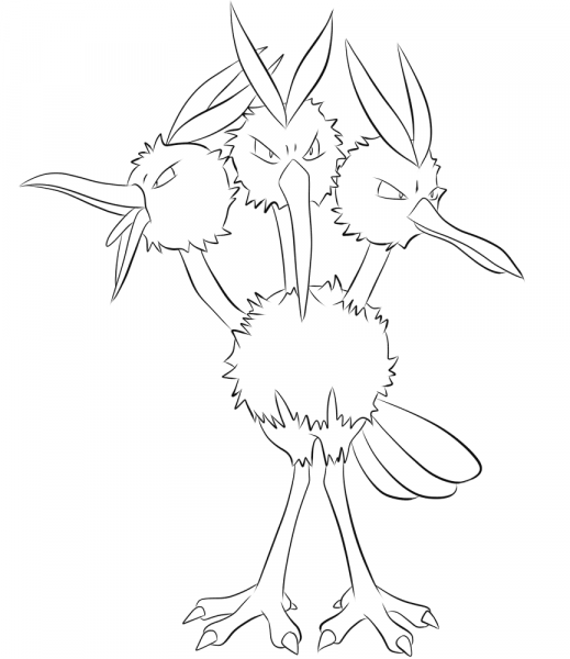 Dodrio coloring page image