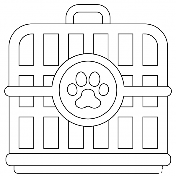 Dog Cage coloring page image