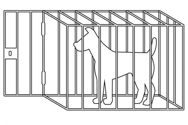 Dog Cage coloring page image