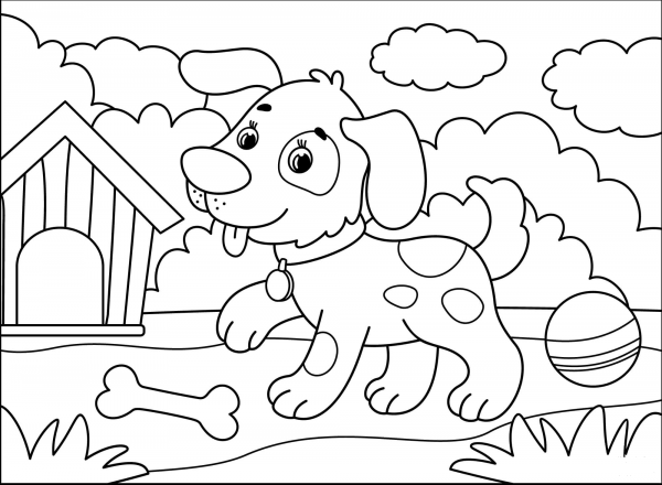 Dog coloring page image