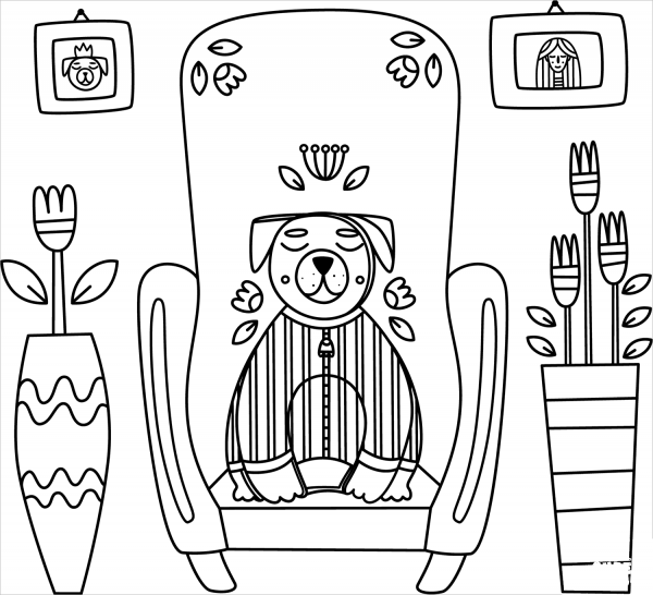 Dog coloring page image