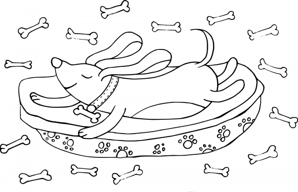 Dog Dreams coloring page image