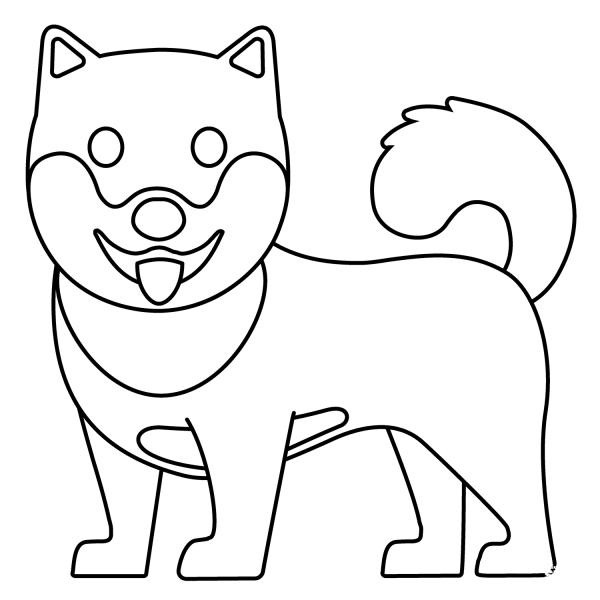Dog Emoji coloring page image