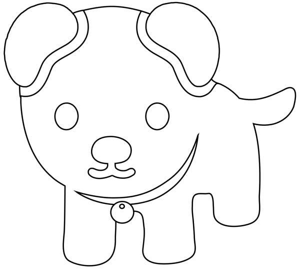 Dog Emoji coloring page image