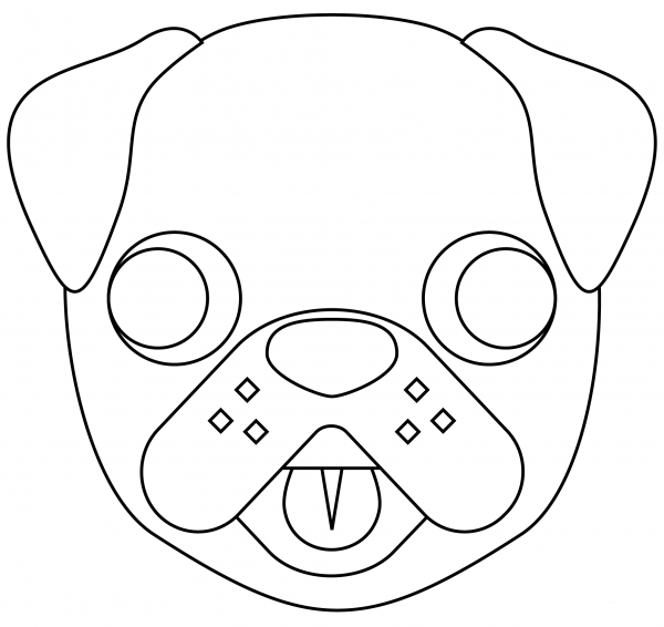 Dog Face coloring page image
