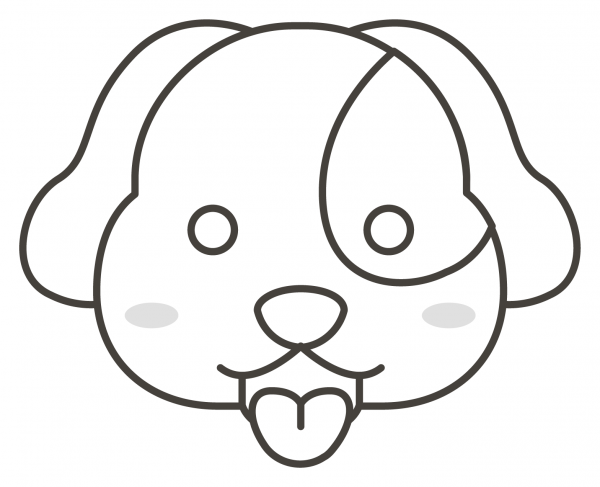 Dog Face coloring page image