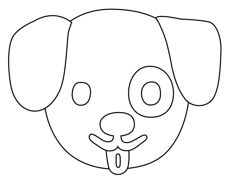 Dog Face Emoji coloring page - ColouringPages