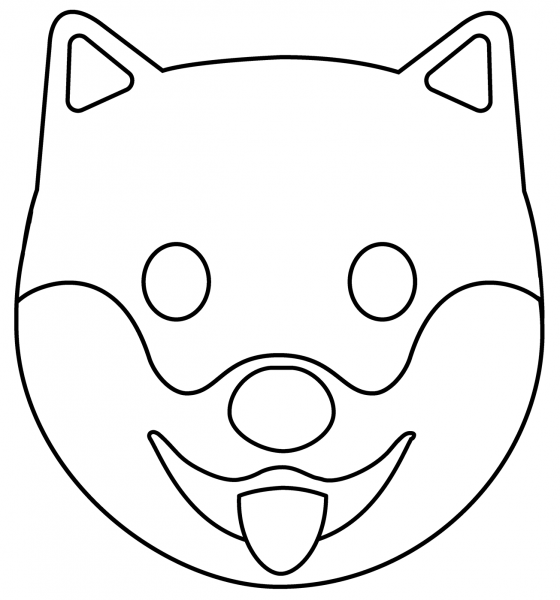 Dog Face Emoji coloring page image