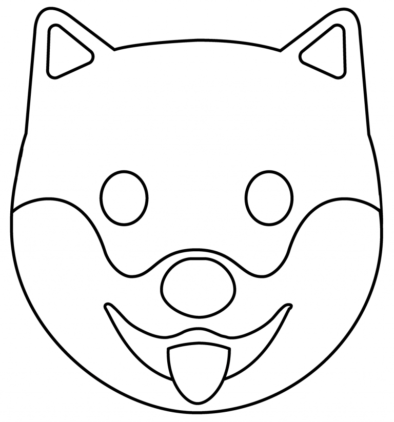 Dog Face Emoji Coloring Page - Colouringpages