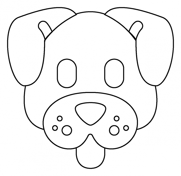 Dog Face Emoji coloring page - ColouringPages