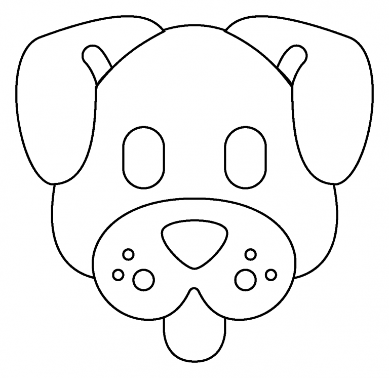 Dog Face Emoji coloring page - ColouringPages