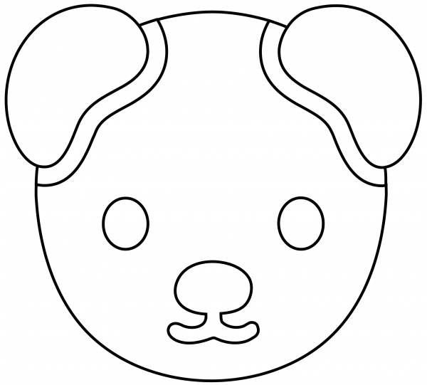 Dog Face Emoji coloring page - ColouringPages