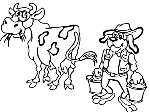 Dog Farmer coloring page image