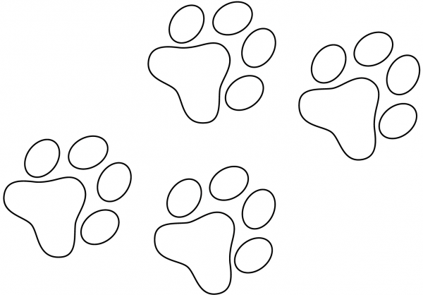 Dog Paw Prints coloring page image