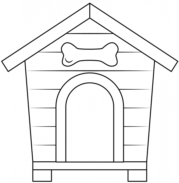 Doghouse coloring page image