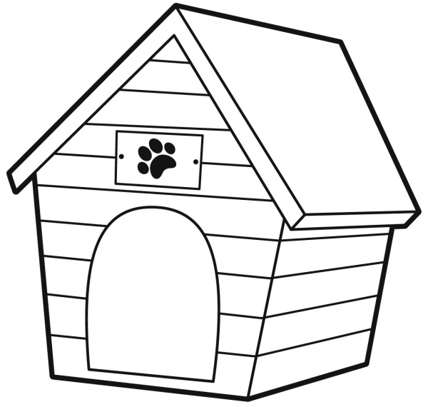 Doghouse coloring page image