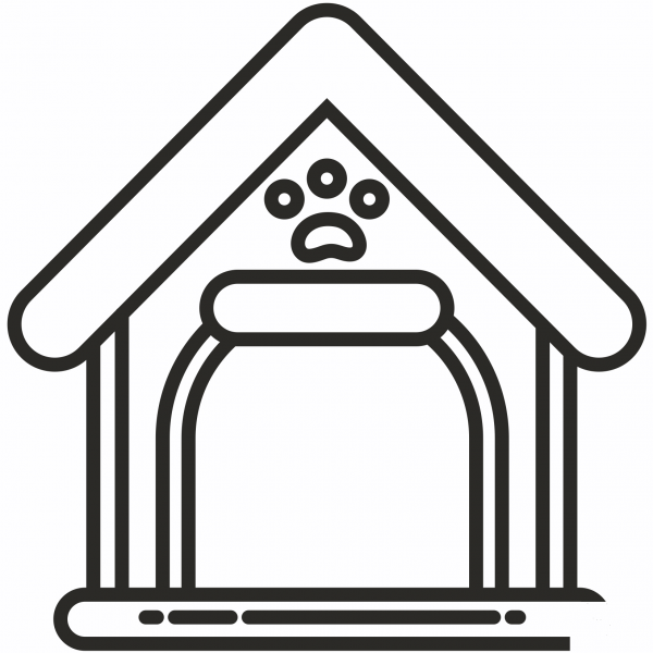Doghouse coloring page image