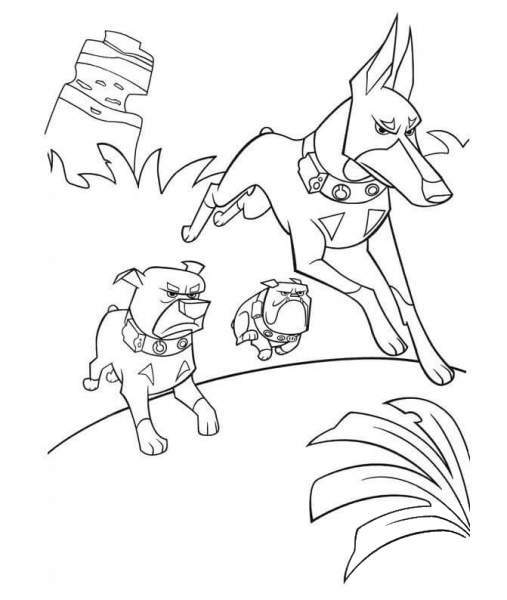 Dogs Are Attacking  coloring page image