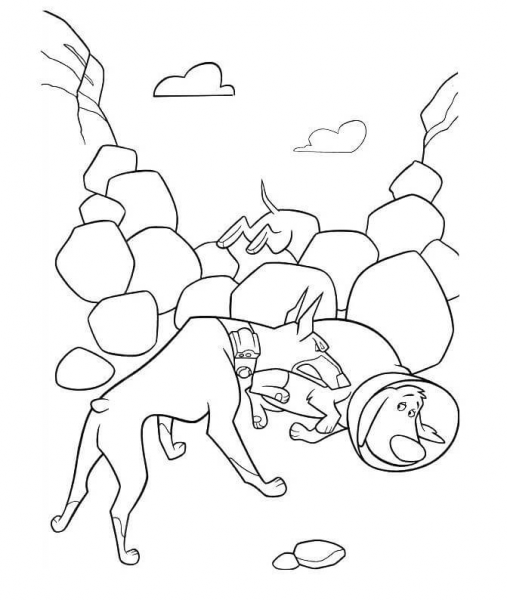 Dogs Are Fighting  coloring page image