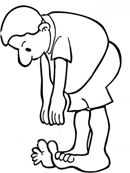 Doing Exercises  coloring page image