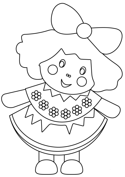 Doll coloring page image