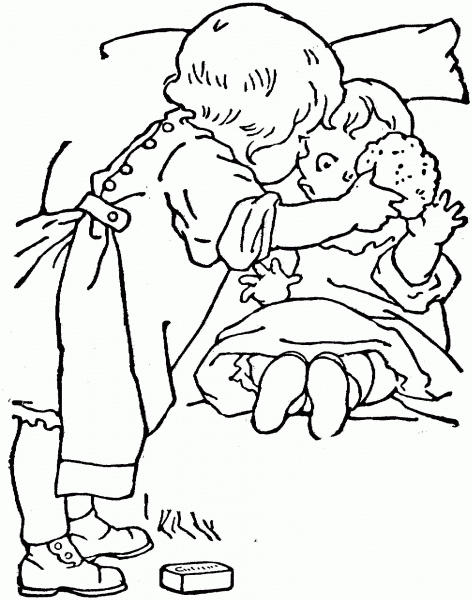 Doll Is Going To Sleep  coloring page image