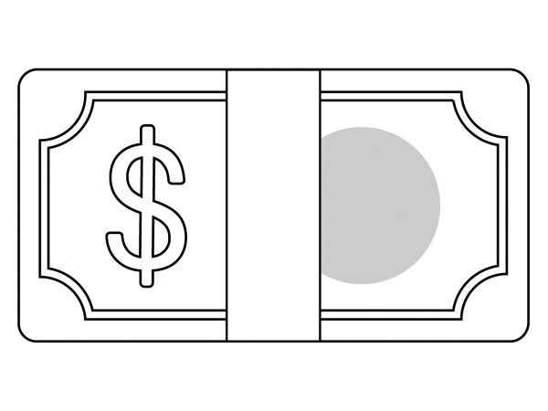 Dollar Banknote Emoji coloring page image