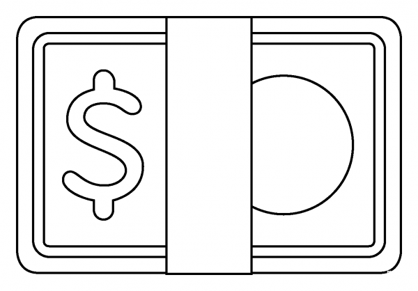 Dollar Banknote Emoji coloring page image