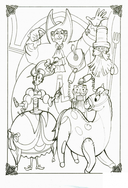 Dolls and toys coloring page image