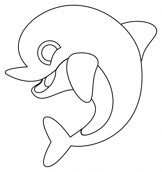 Dolphin coloring page image