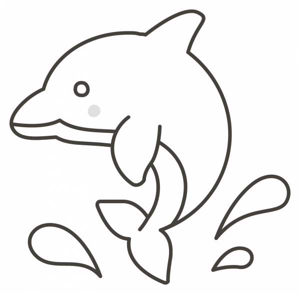 Dolphin coloring page image