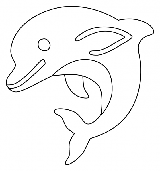 Dolphin Emoji coloring page image