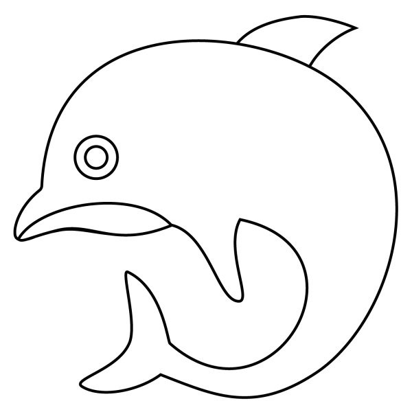 Dolphin Emoji coloring page image