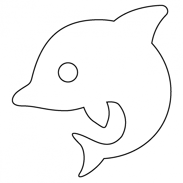 Dolphin Emoji coloring page image