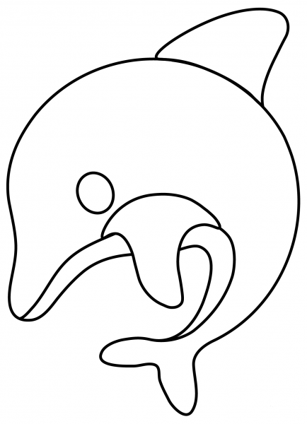 Dolphin Emoji coloring page image