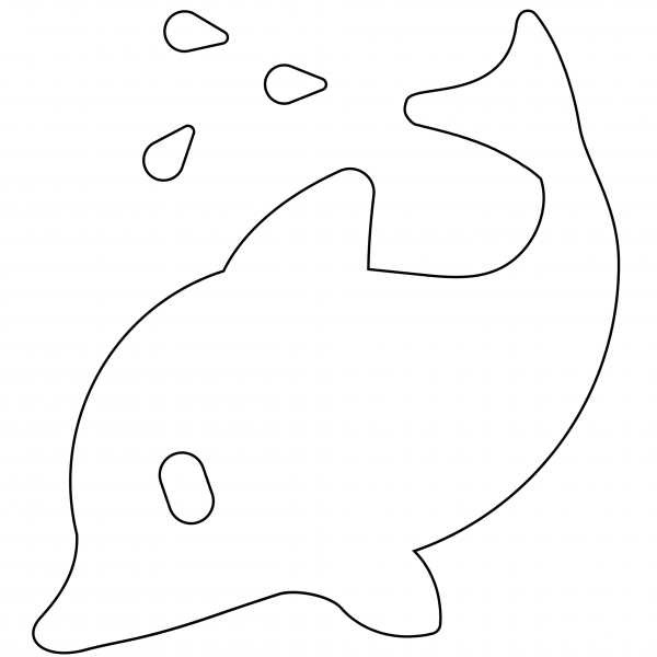 Dolphin Emoji coloring page image