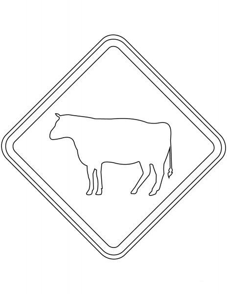 “Domestic Animals” Sign in Brazil coloring page image