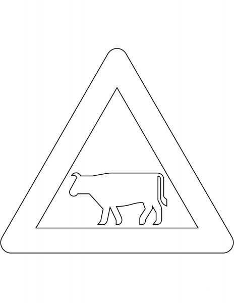 “Domestic Animals” Sign in Denmark coloring page image