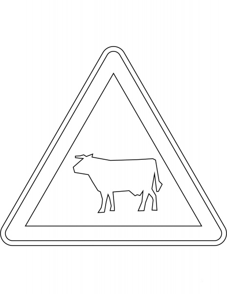“Domestic Animals” Sign in France coloring page image