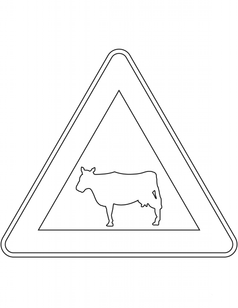 “Domestic Animals” Sign in Italy coloring page image