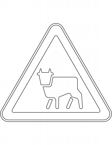 “Domestic Animals” Sign in Russia coloring page image