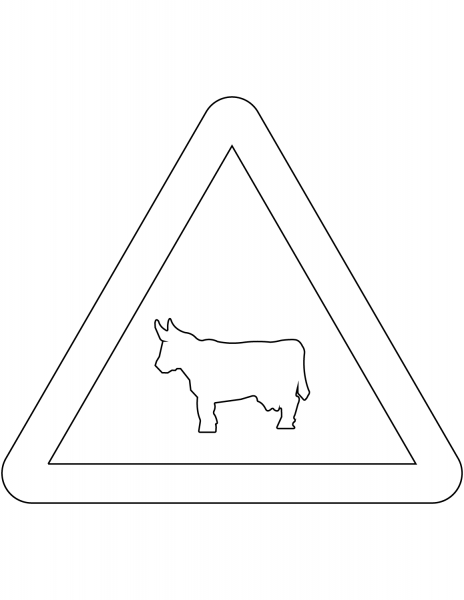 “Domestic Animals” Sign in Spain coloring page image